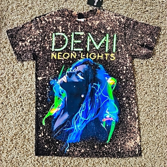 Tops - Demi Lavato 2014 World Tour Tshirt Graphic Tee Custom Bleach Dyed Small Unisex